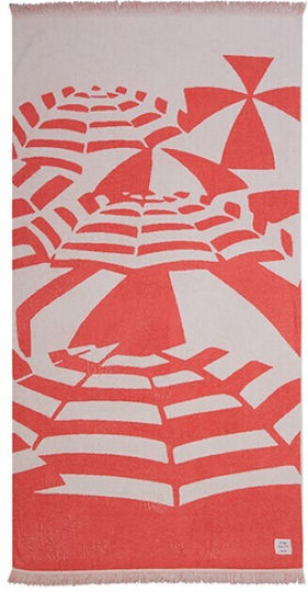 Nef-Nef Homeware Amalfi Cotton Coral with Fringes 170x90cm