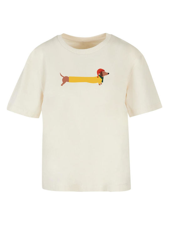 Merchcode Ladies Christmas Dog T-shirt White Sa...