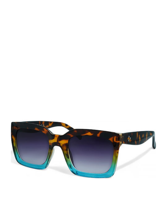 Optosquad Women's Sunglasses with Brown Tartaruga Plastic Frame and Gray Gradient Lens 17351