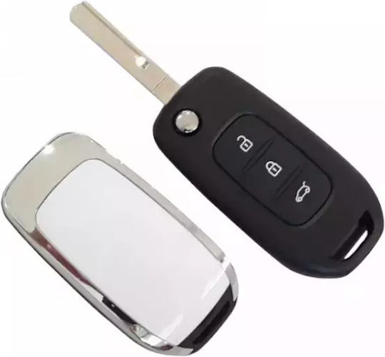 Foldable Car Key Shell with Blade with 3 Buttons for Renault