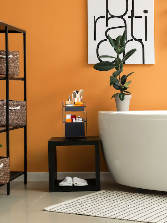 Relaxdays Rafturi de baie Raft Baie Metal cu 2 Rafturi 39.5x25x40.5cm Neagră