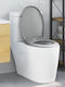 vidaXL Plastic Soft Close Toilet Seat Gray 37cm