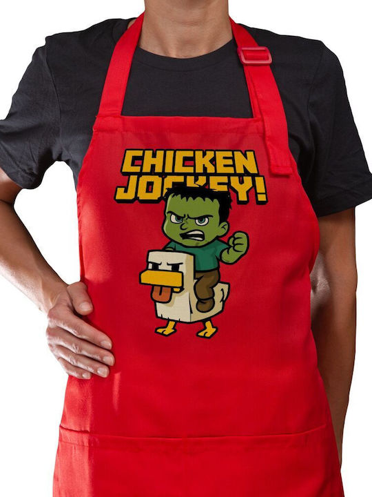 Koupakoupa Chicken Jockey Ποδιά Κουζίνας Κόκκιν...
