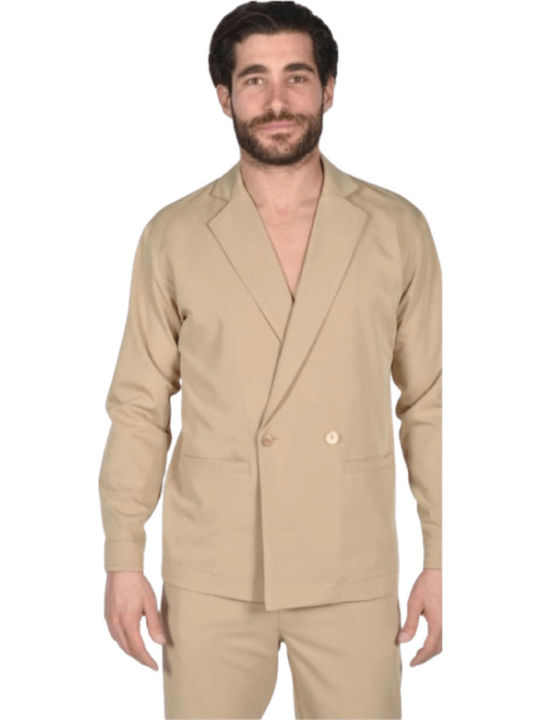Kedi Men's Suit Jacket Slim Fit Beige