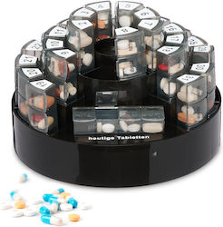 31-day Pill Organizer 4 Compartments Per Day Plastic Black 14 X 21 Cm