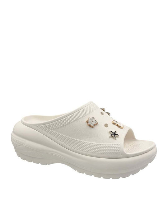 Adam's Shoes Slides σε Λευκό Χρώμα
