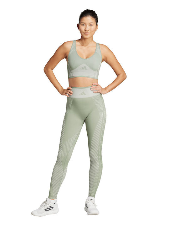 adidas Women's Cropped Training Legging Silver Green JD2468
