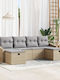 Wohnzimmer Ecksofa Außenbereich Rattan mit Kissen 55x62x69cm