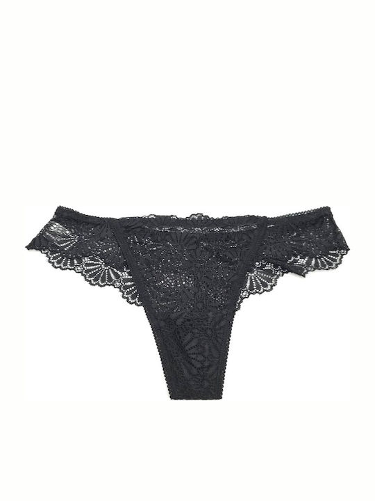 Topaki Femeie Șir de caractere cu Dantelă Black