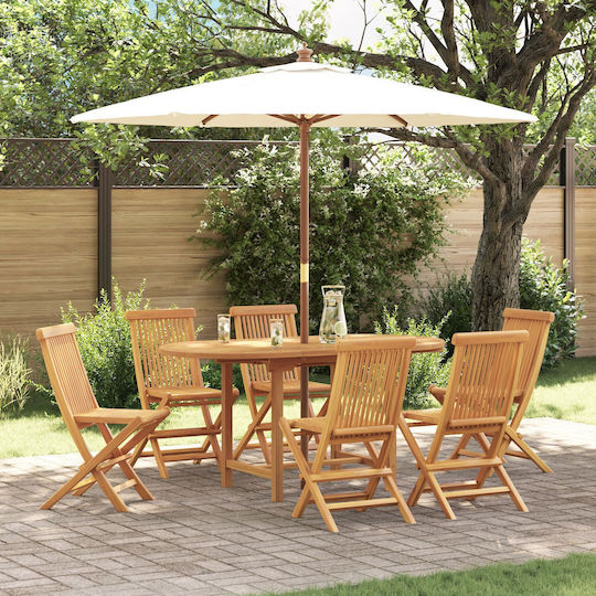 Outdoor Dining Set 7 Pieces Brown