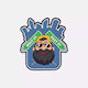 Emblemă Helikon-tex Beardman Urban Patch PVC Figură Supererou Beardman 05-Albastru Marin