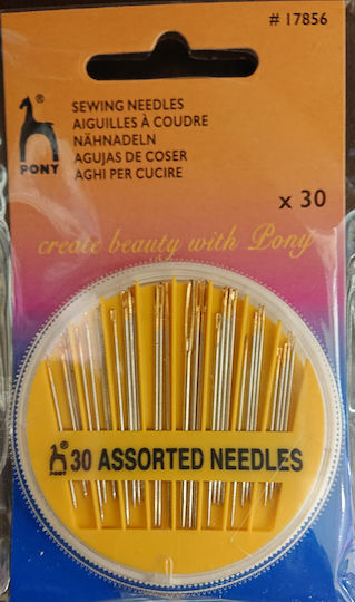 Pony Sewing Needle Set Various Sizes 30 Pieces Rotating Cap Random Color Selection
