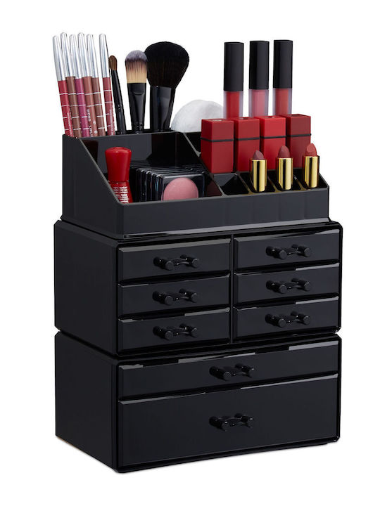 Relaxdays Organizator Cosmetice Cu 8 Sertare Ne...