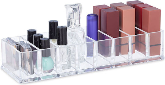 Relaxdays Organizator Sertar Cu Separatoare Transparent 25.5x9x5cm