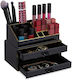 Relaxdays Kosmetikorganisator mit 3 Schubladen Schwarz 23,5x19x14cm