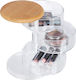 Relaxdays Cosmetics Storage & Organization Box with Dividers Transparent 13.5x11.5cm