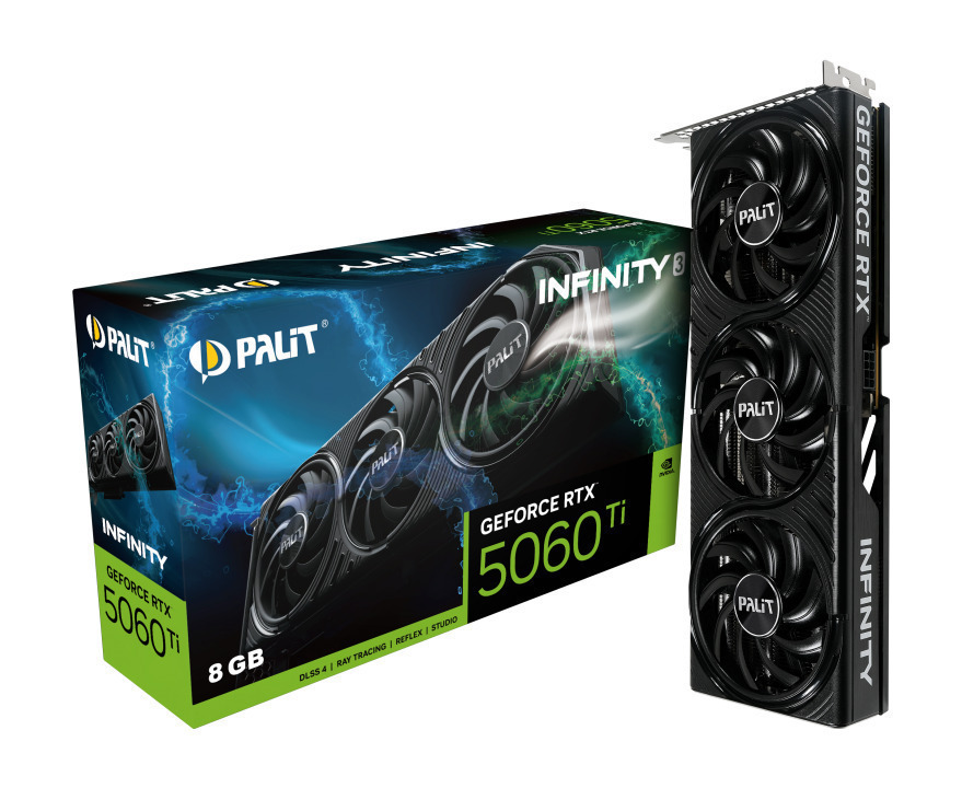 PALIT GEFORCE RTX 5060 8GB グラフィックボード Palit GeForce RTX 5060 Ti 8GB GDDR7 Infinit 3 Placă Grafică