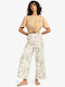 Beach Spirit Damen Stoff Hose mit Gummizug Schlaghose Salt Crystal