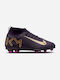 Ghete de Fotbal pentru Copii cu Glezna Înaltă Mercurial Superfly 10 Club "Kylian Mbappé" cu Crampoane și Șosetă Grand Violet / Fildeș Pal