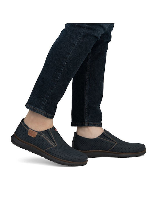 Leder Herren Freizeitschuhe Blau