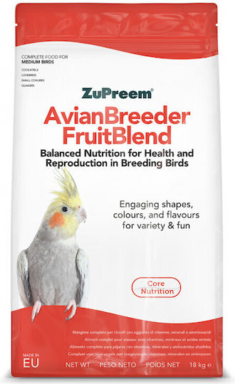 Пелетирана храна за малки до средни папагали Zupreem Fruitblend 18 кг