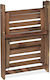 Plant Stand 2 Shelves Wood 51.5 x 41 x 24 cm Brown