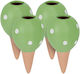 Dispozitiv de Udare a Plantelor Auto-udare 4 Bucăți Design Sferic Ceramic 11.5 X 6 Cm Verde