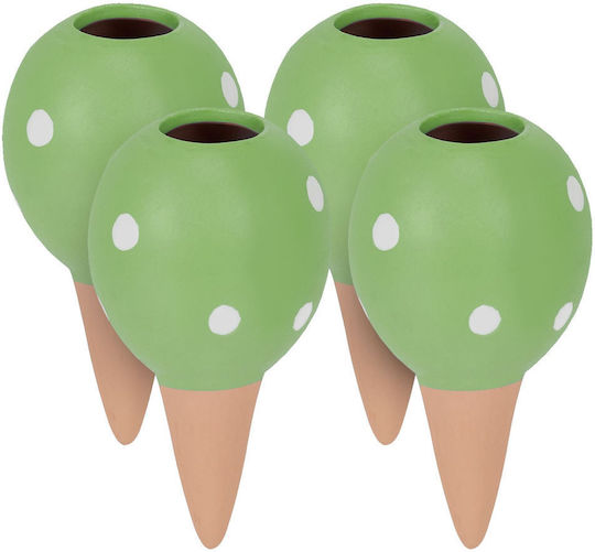 Dispozitiv de Udare a Plantelor Auto-udare 4 Bucăți Design Sferic Ceramic 11.5 X 6 Cm Verde
