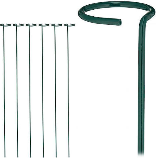 Set 6 Țepușe Suport Plante Cățărătoare Flori Grădină Relaxdays 80 X 6 Cm Oțel Verde Închis
