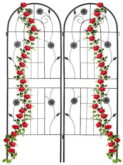Комплект от 2 решетки за катерещи растения Relaxdays пластмасови В 150см черни