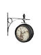 Wall Clock Paris Design Double-sided 34 X 35 X 10 Cm Black