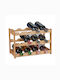 Suport pentru Sticle de Vin din Bambus Natural 12 Sticle 30 X 45 X 23.5 Cm