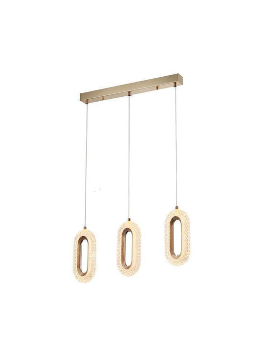 Eurolamp Ceiling Light Rose Gold LED with Warm White Light Rail 57x125x129cm