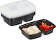 Set 10 caserole reutilizabile cu capac Relaxdays 2 compartimente 800ml capacitate capac etanș