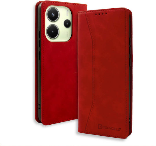 Bodycell Buchen Sie Synthetisches Leder / Leder Rot (Redmi Note 14 5G)