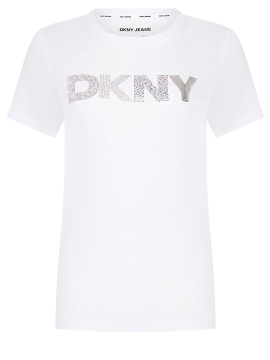 DKNY Logo Women's T-shirt White / Silver