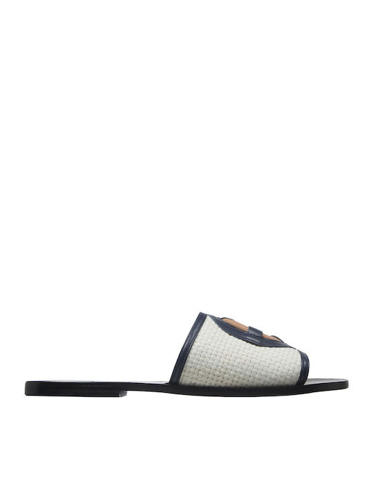 Kalogirou Leather Women's Flat Sandals in White...