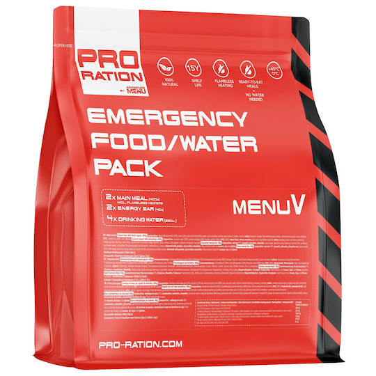 Pro Ration Emergency Food-Water Pack Menu 5 Ready Meal With Meat Rice 1554kcal 2200gr - 15 Years