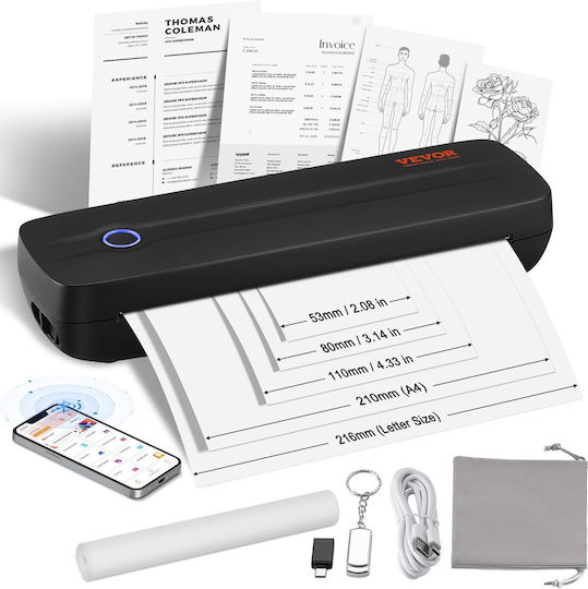 Vevor Portable Label Printer USB, Bluetooth
