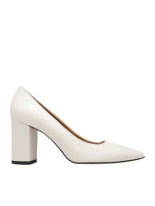 Leather Ecru High Heels