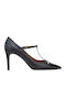 Leder Pumps mit hohem Absatz Schwarz
