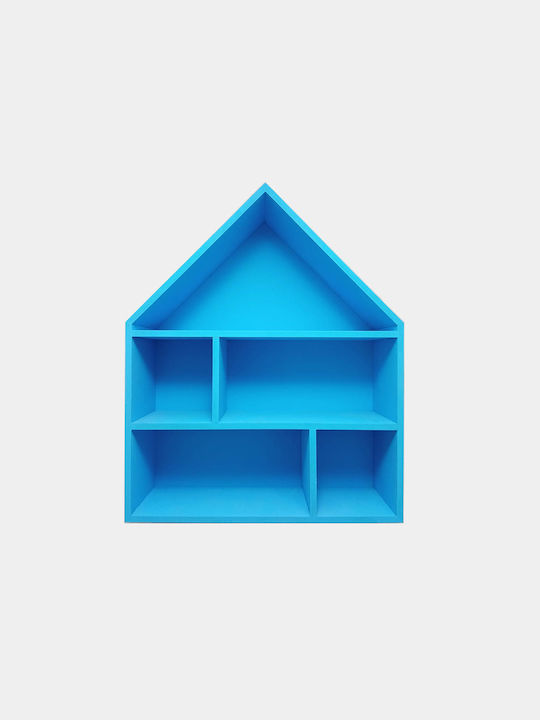 Kids Shelf Box Wall Mount Blue 45x12x55cm