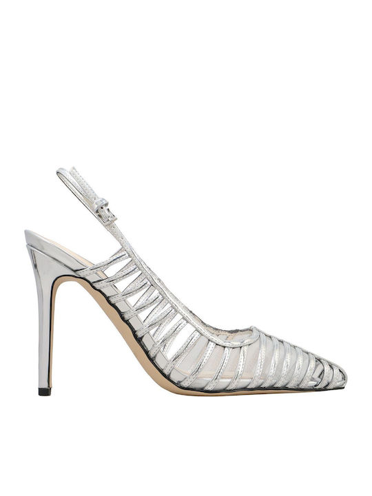 Pumps mit hohem Absatz Silber