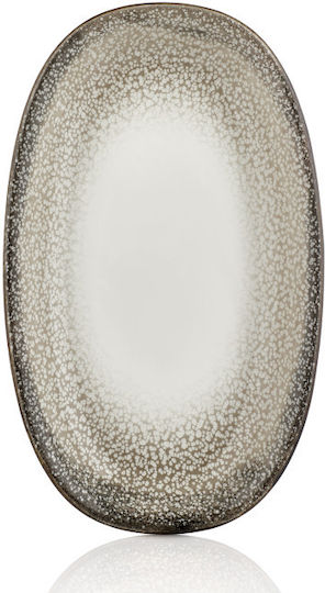 By Bone Serving Platter Oval made of Porcelain Beige 19x11cm