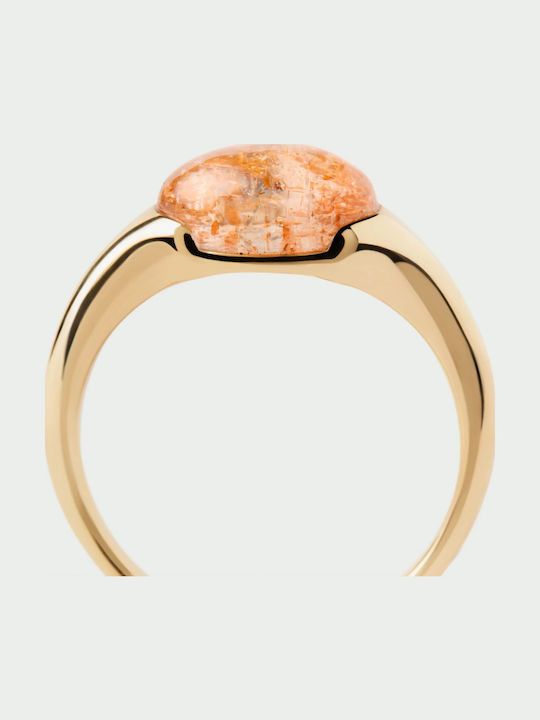 P D Paola Ring with Stones made of Silver Gold Plated