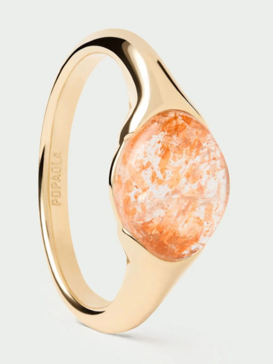 P D Paola Damen Ring mit Steinen aus Silber Vergoldet