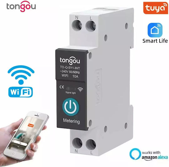 Tongou Tongou 10A Μονοπολικός Διακόπτης Ράγας WiFi 10A