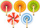 Kikkerland Fruity & Sweet Evantaie Lollipop Roșie