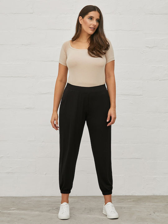 Mat Fashion Basic Γυναικείο Υφασμάτινο Παντελόνι με Λάστιχο Loose Fit Μαύρο Mat Fashion Basic Γυναικείο Υφασμάτινο Παντελόνι με Λάστιχο Loose Fit Μαύρο