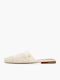 Leder Mules mit Hoch Absatz in Beige Farbe